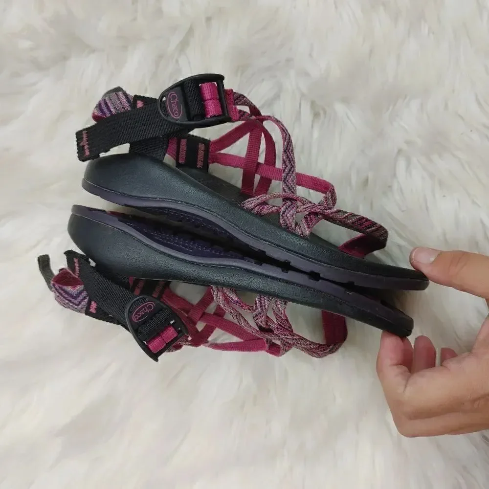 CHACO ZX/1 SANDALS ~ PINK PURPLE ~ SZ 3 YOUTH ~ GENTLY WORN.